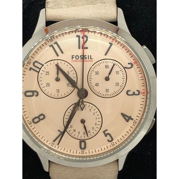 Fossil CH3972 Women's Leather Analog Dial Quardz Genuine Pre-Owned Watch Bb118 - Picture 2 of 10